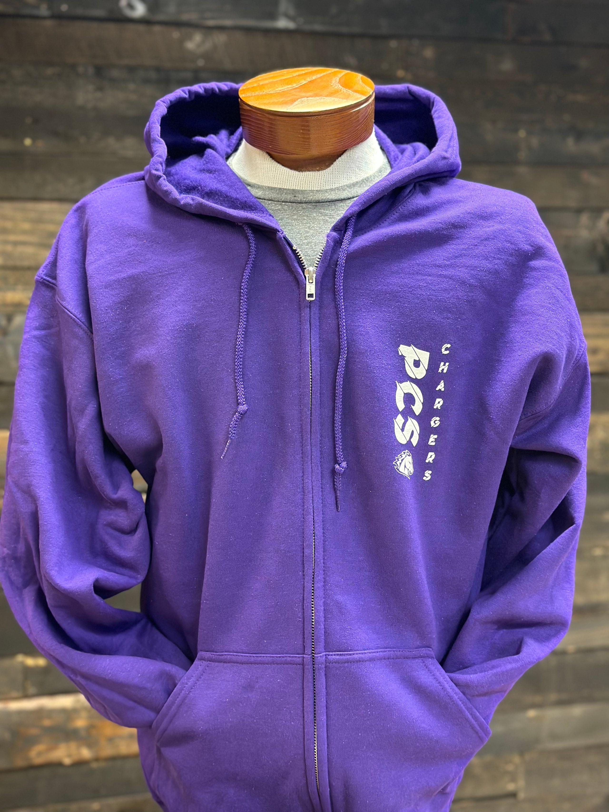 Purple Zipup Hoodie Peoria Christian School